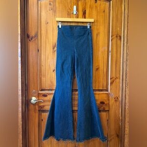 SHOW ME YOUR MUMU High-Waist Bell-Bottom Denim Jeans in Deep Indigo